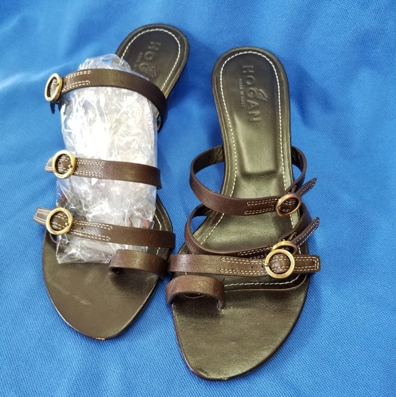 Hogan Brown leather strap sandals size 8I - Picture 4 of 8